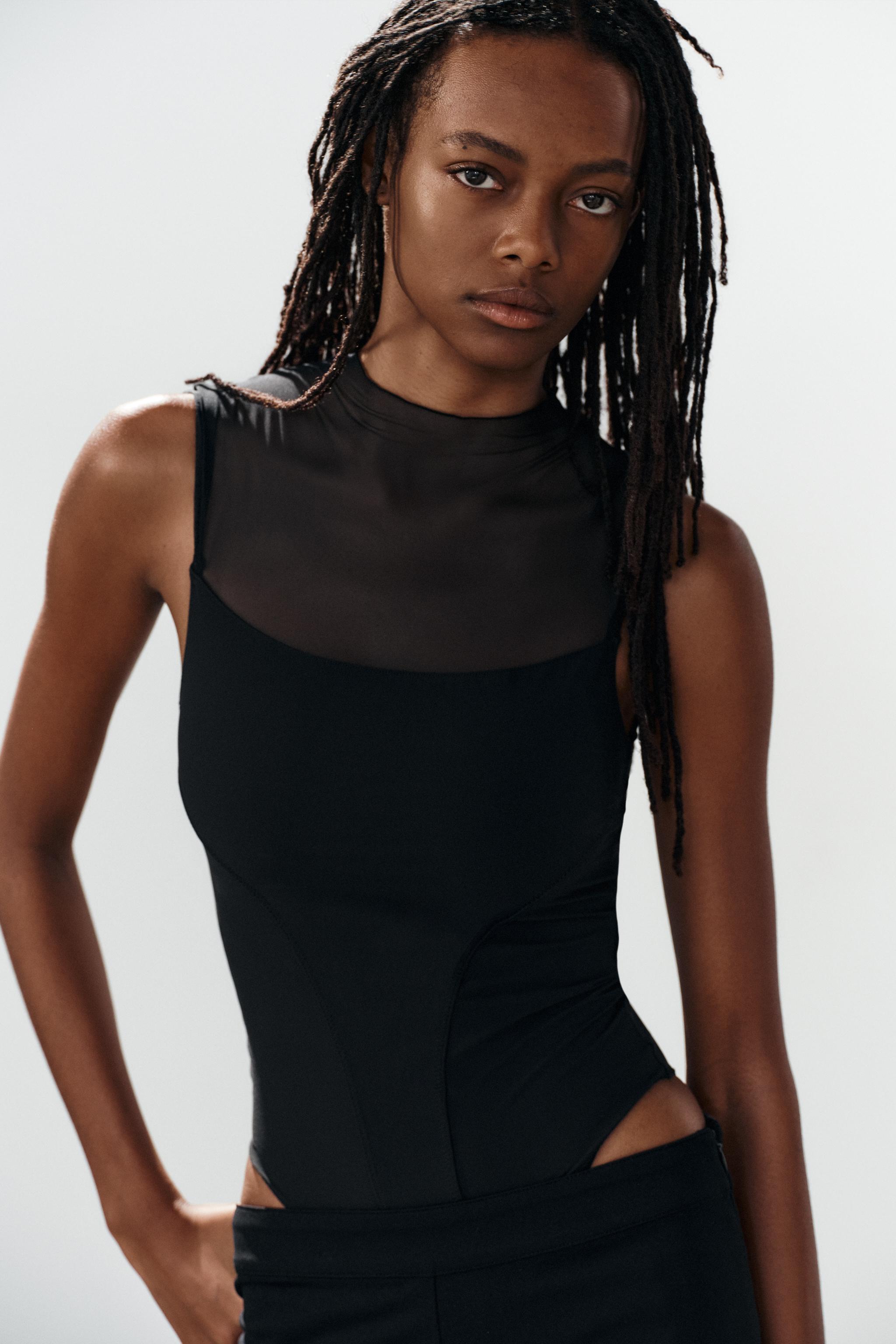 TULLE COMBINED BODYSUIT